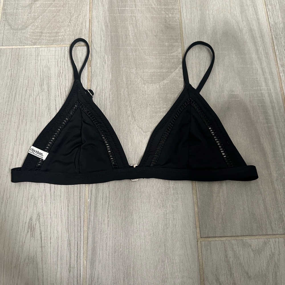 Rhythm Black Triangle Bikini Top